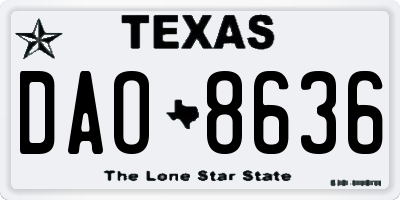 TX license plate DAO8636