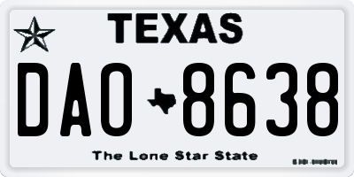 TX license plate DAO8638