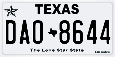 TX license plate DAO8644