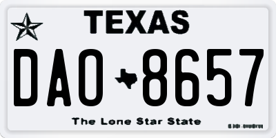 TX license plate DAO8657