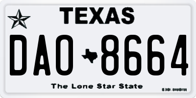 TX license plate DAO8664