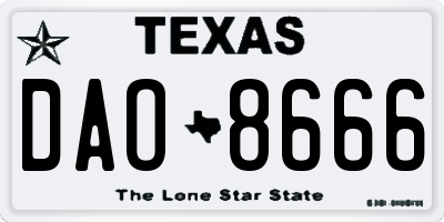 TX license plate DAO8666