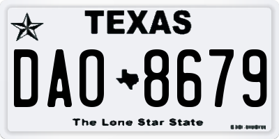 TX license plate DAO8679