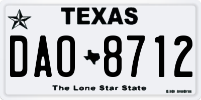 TX license plate DAO8712