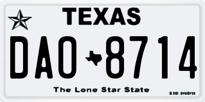 TX license plate DAO8714