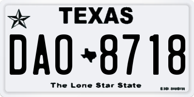 TX license plate DAO8718