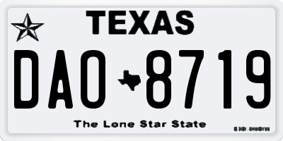 TX license plate DAO8719