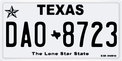 TX license plate DAO8723
