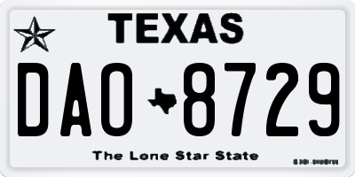 TX license plate DAO8729