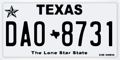 TX license plate DAO8731