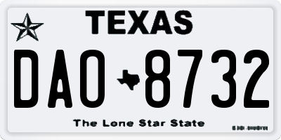 TX license plate DAO8732