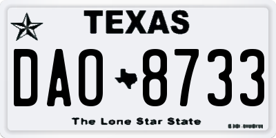 TX license plate DAO8733