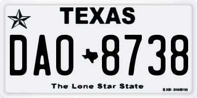 TX license plate DAO8738