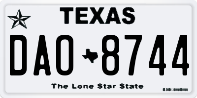 TX license plate DAO8744