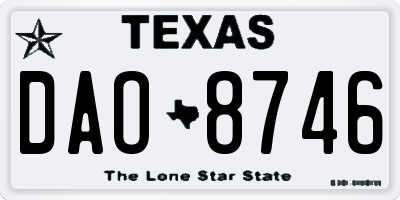 TX license plate DAO8746
