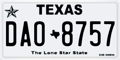 TX license plate DAO8757