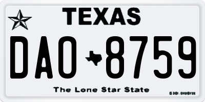 TX license plate DAO8759