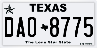 TX license plate DAO8775