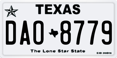 TX license plate DAO8779