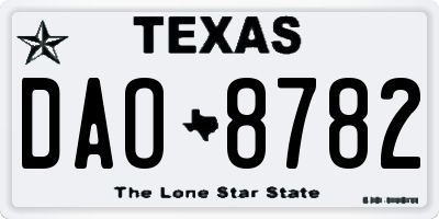 TX license plate DAO8782