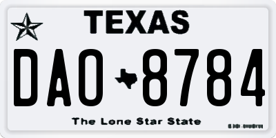TX license plate DAO8784