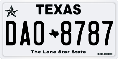 TX license plate DAO8787