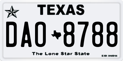 TX license plate DAO8788
