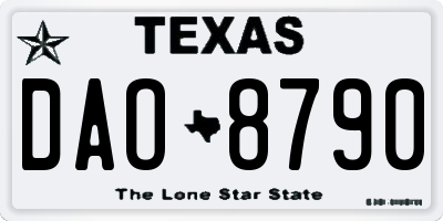 TX license plate DAO8790