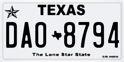 TX license plate DAO8794