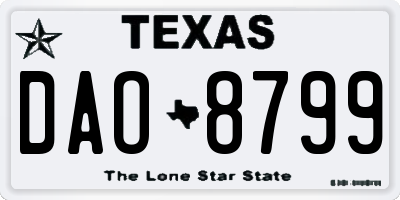 TX license plate DAO8799