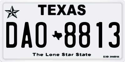 TX license plate DAO8813