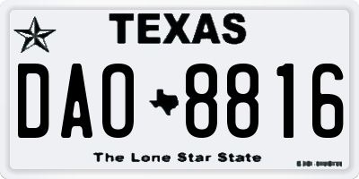 TX license plate DAO8816