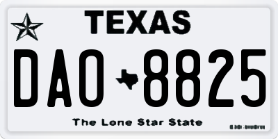TX license plate DAO8825