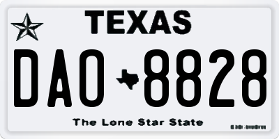 TX license plate DAO8828