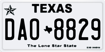 TX license plate DAO8829