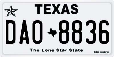 TX license plate DAO8836