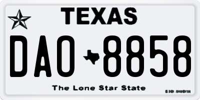 TX license plate DAO8858