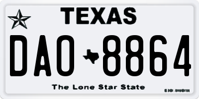 TX license plate DAO8864