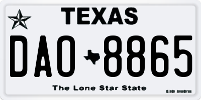TX license plate DAO8865