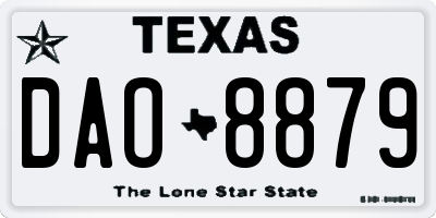 TX license plate DAO8879