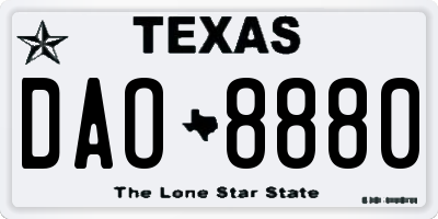 TX license plate DAO8880