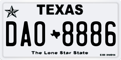 TX license plate DAO8886