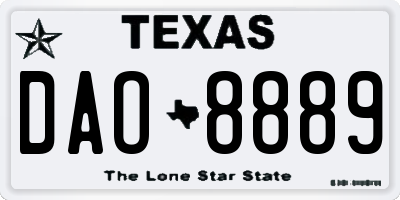 TX license plate DAO8889