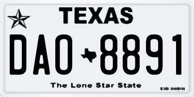 TX license plate DAO8891