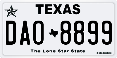 TX license plate DAO8899