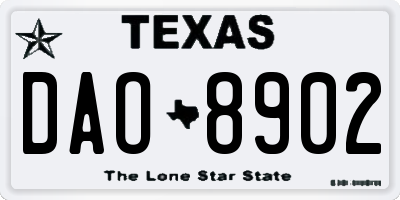 TX license plate DAO8902