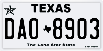 TX license plate DAO8903