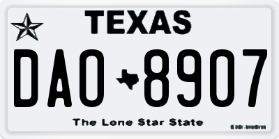 TX license plate DAO8907