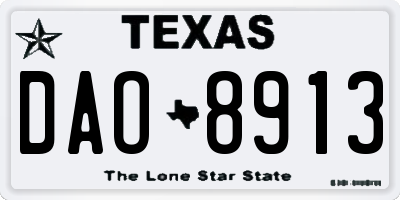 TX license plate DAO8913