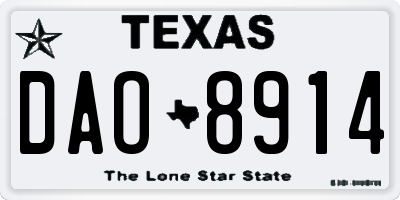 TX license plate DAO8914